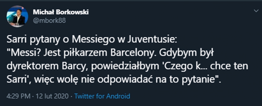 Odpowiedź Sarriego na pytanie o Messiego w Juve! :D